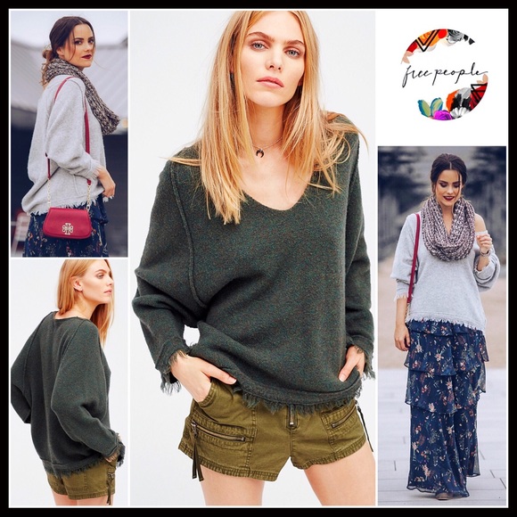 FREE PEOPLE V-NECK PULLOVER TUNIC SWEATER - Picture 8 of 8